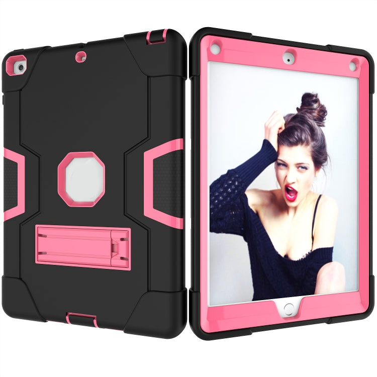 Contrast Color Robot Shockproof Silicone + PC Protective Case with Holder For iPad 9.7 (2017) / (2018)