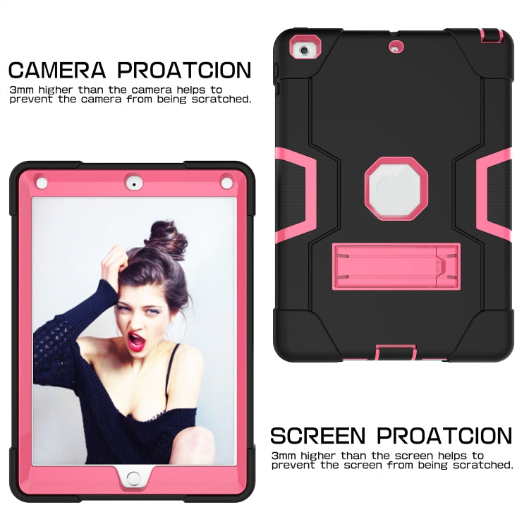 Contrast Color Robot Shockproof Silicone + PC Protective Case with Holder For iPad 9.7 (2017) / (2018)