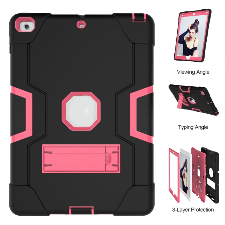 Contrast Color Robot Shockproof Silicone + PC Protective Case with Holder For iPad 9.7 (2017) / (2018)