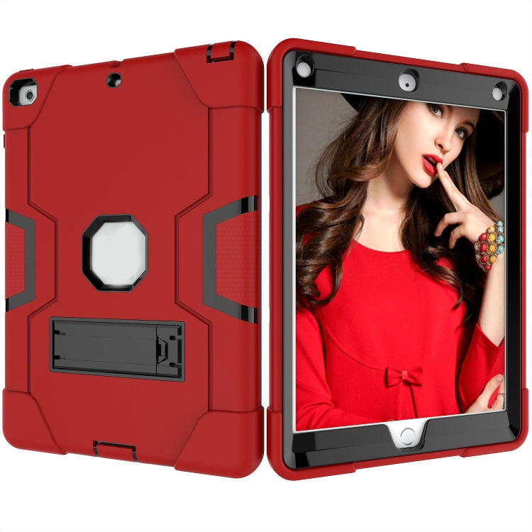 Contrast Color Robot Shockproof Silicone + PC Protective Case with Holder For iPad 9.7 (2017) / (2018)