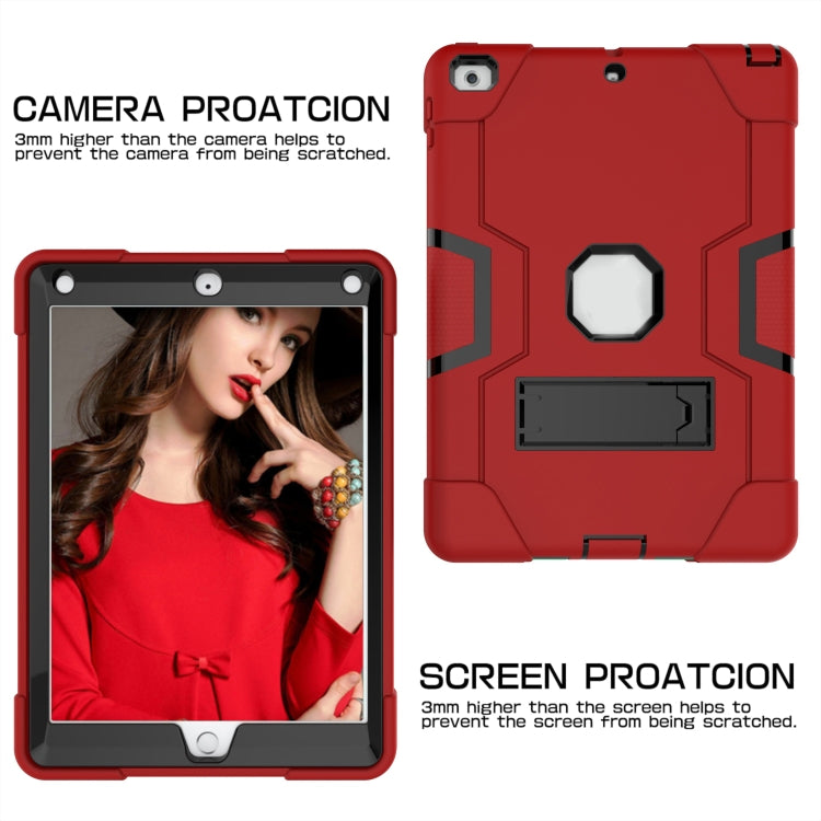 Contrast Color Robot Shockproof Silicone + PC Protective Case with Holder For iPad 9.7 (2017) / (2018)