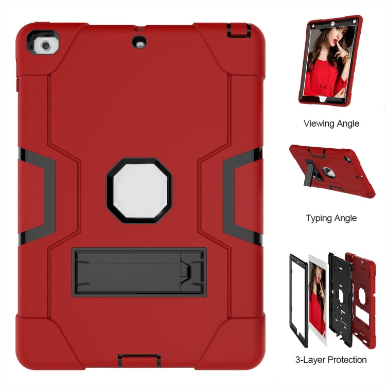 Contrast Color Robot Shockproof Silicone + PC Protective Case with Holder For iPad 9.7 (2017) / (2018)