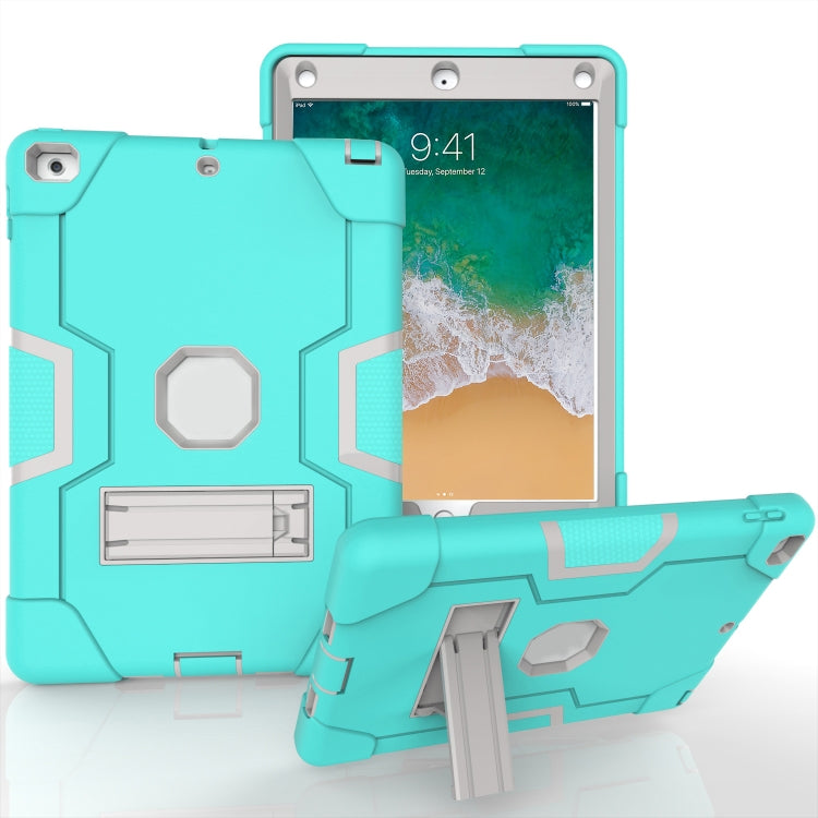 Contrast Color Robot Shockproof Silicone + PC Protective Case with Holder For iPad 9.7 (2017) / (2018)