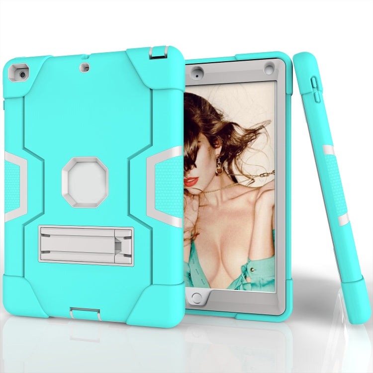 Contrast Color Robot Shockproof Silicone + PC Protective Case with Holder For iPad 9.7 (2017) / (2018)