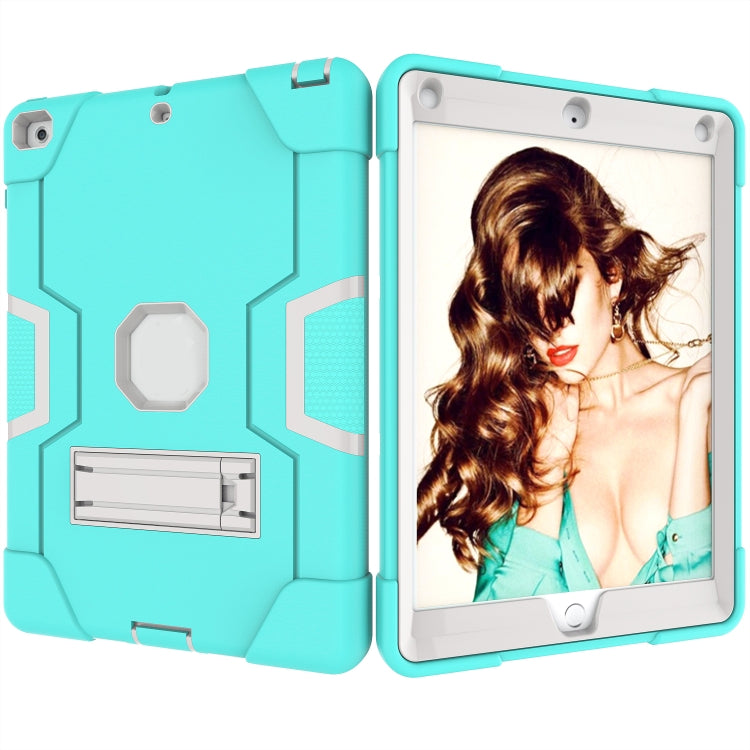 Contrast Color Robot Shockproof Silicone + PC Protective Case with Holder For iPad 9.7 (2017) / (2018)