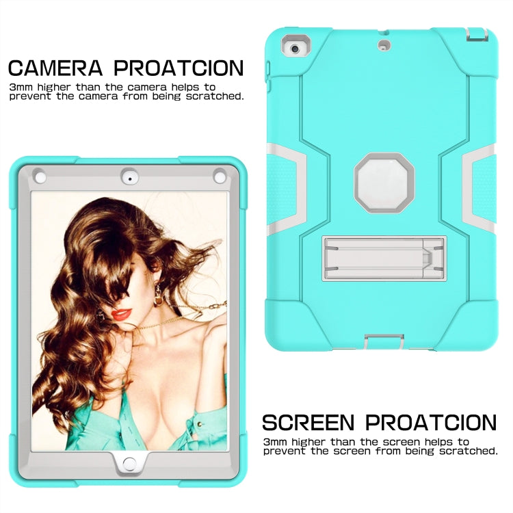 Contrast Color Robot Shockproof Silicone + PC Protective Case with Holder For iPad 9.7 (2017) / (2018)