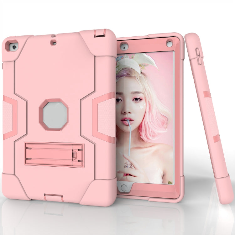 Contrast Color Robot Shockproof Silicone + PC Protective Case with Holder For iPad 9.7 (2017) / (2018)