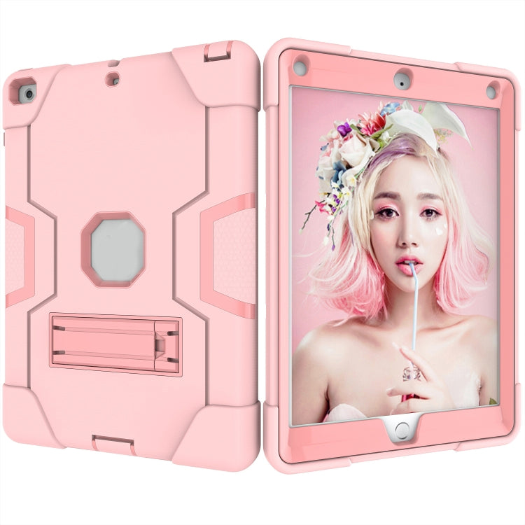 Contrast Color Robot Shockproof Silicone + PC Protective Case with Holder For iPad 9.7 (2017) / (2018)