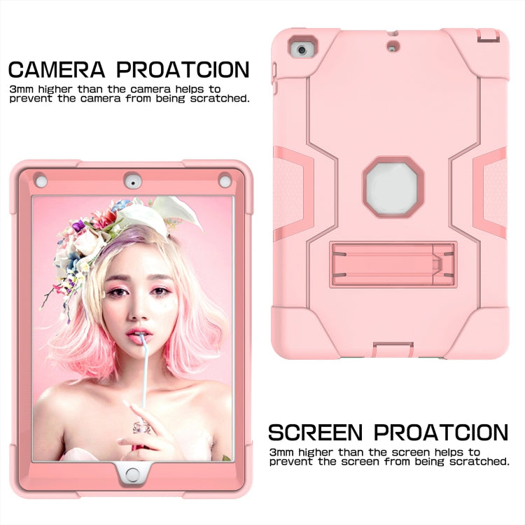Contrast Color Robot Shockproof Silicone + PC Protective Case with Holder For iPad 9.7 (2017) / (2018)