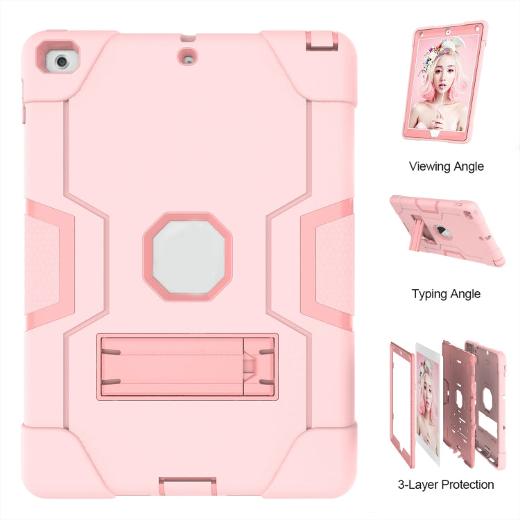 Contrast Color Robot Shockproof Silicone + PC Protective Case with Holder For iPad 9.7 (2017) / (2018)