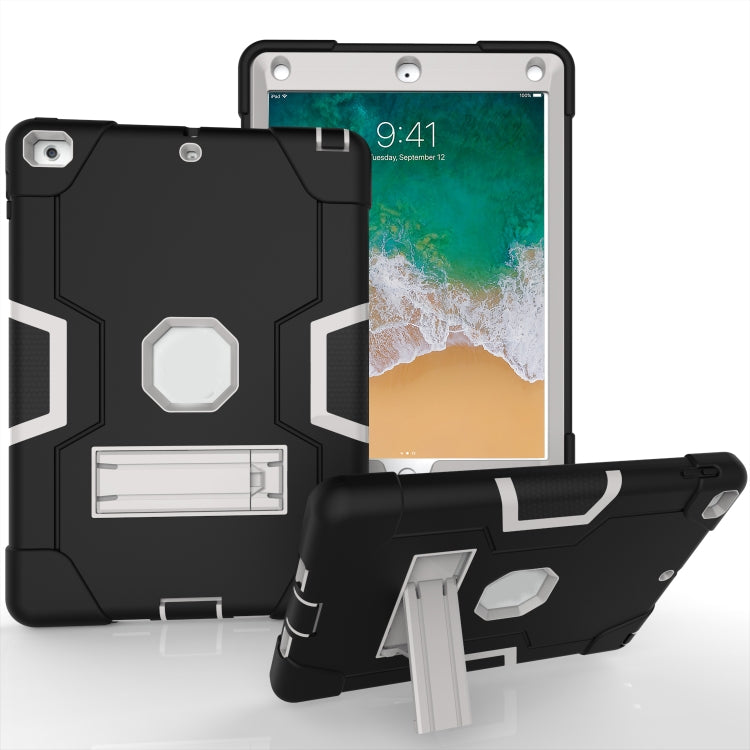 Contrast Color Robot Shockproof Silicone + PC Protective Case with Holder For iPad 9.7 (2017) / (2018)