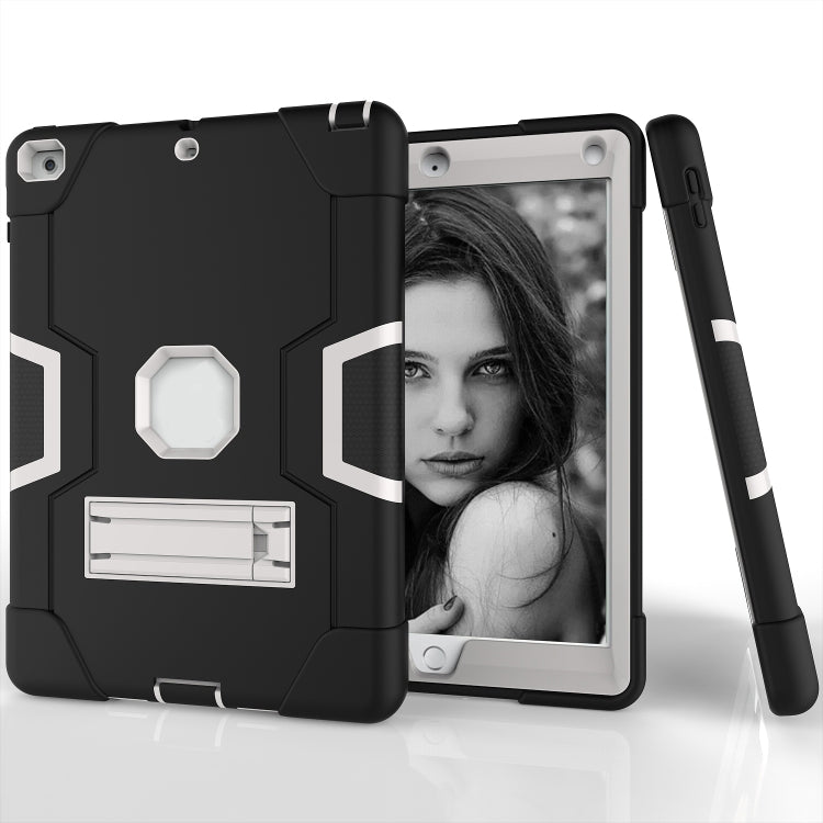Contrast Color Robot Shockproof Silicone + PC Protective Case with Holder For iPad 9.7 (2017) / (2018)