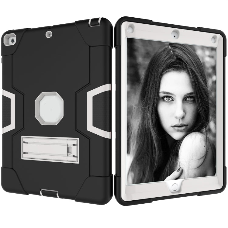 Contrast Color Robot Shockproof Silicone + PC Protective Case with Holder For iPad 9.7 (2017) / (2018)