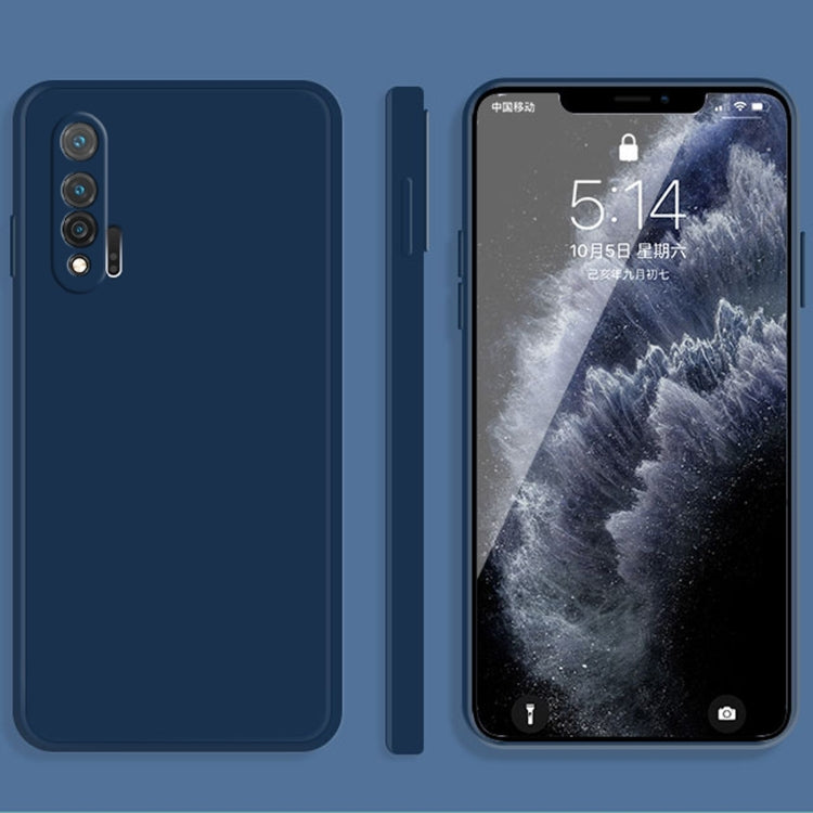 For Huawei nova 6 4G Solid Color Imitation Liquid Silicone Straight Edge Dropproof Full Coverage Protective Case