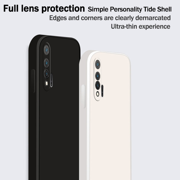 For Huawei nova 6 4G Solid Color Imitation Liquid Silicone Straight Edge Dropproof Full Coverage Protective Case