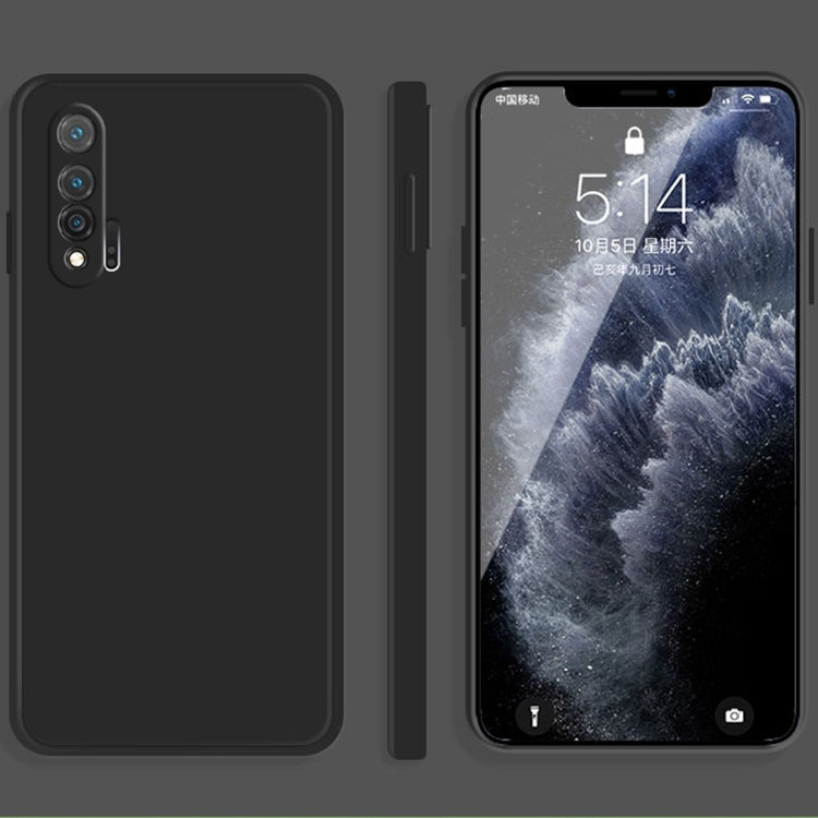 For Huawei nova 6 4G Solid Color Imitation Liquid Silicone Straight Edge Dropproof Full Coverage Protective Case