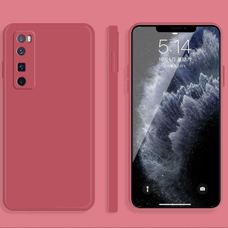 For Huawei nova 7 Pro 5G Solid Color Imitation Liquid Silicone Straight Edge Dropproof Full Coverage Protective Case