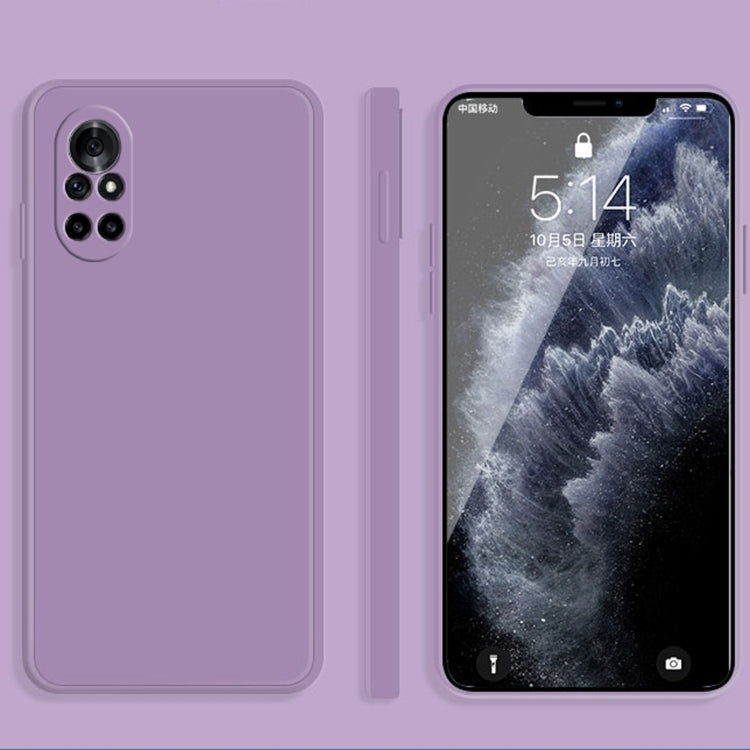 For Huawei nova 8 Pro 5G Solid Color Imitation Liquid Silicone Straight Edge Dropproof Full Coverage Protective Case
