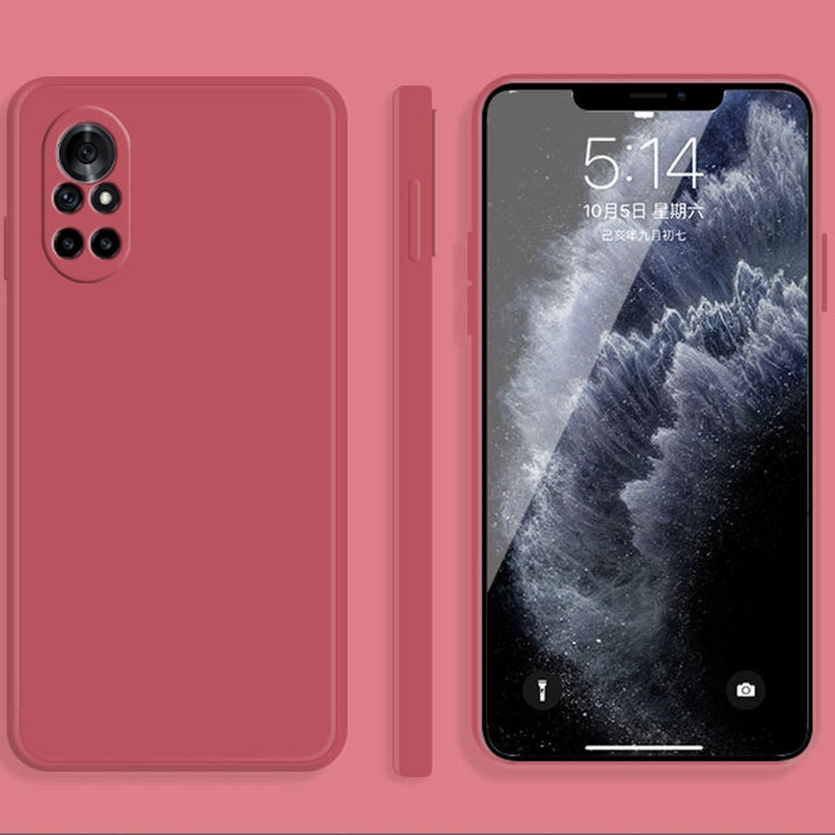 For Huawei nova 8 Pro 5G Solid Color Imitation Liquid Silicone Straight Edge Dropproof Full Coverage Protective Case