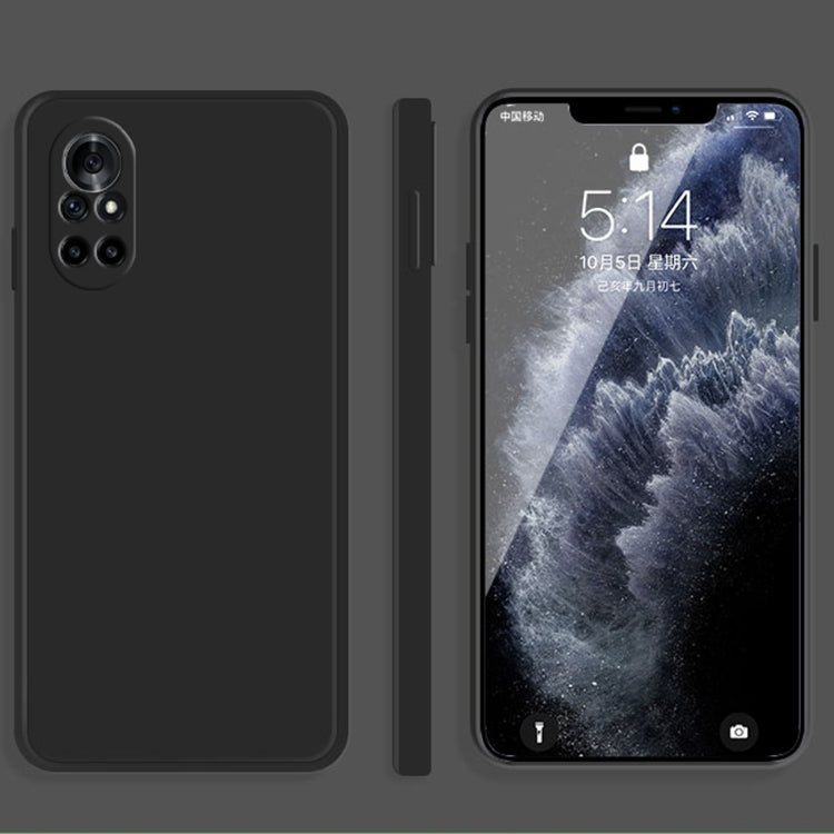 For Huawei nova 8 Pro 5G Solid Color Imitation Liquid Silicone Straight Edge Dropproof Full Coverage Protective Case