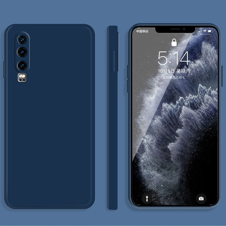 For Huawei P30 Solid Color Imitation Liquid Silicone Straight Edge Dropproof Full Coverage Protective Case