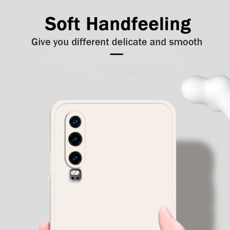For Huawei P30 Solid Color Imitation Liquid Silicone Straight Edge Dropproof Full Coverage Protective Case
