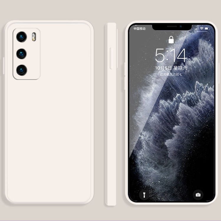 For Huawei P40 Solid Color Imitation Liquid Silicone Straight Edge Dropproof Full Coverage Protective Case