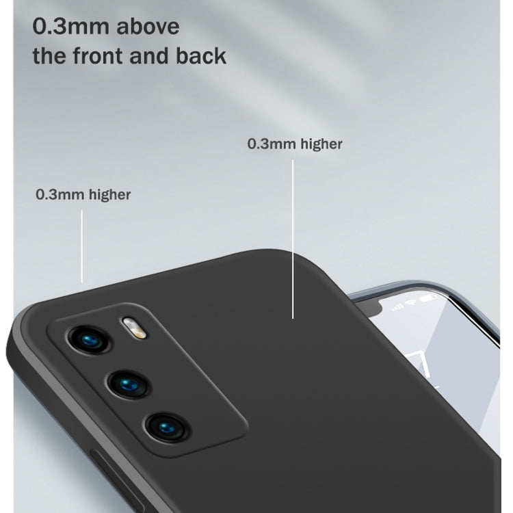 For Huawei P40 Solid Color Imitation Liquid Silicone Straight Edge Dropproof Full Coverage Protective Case