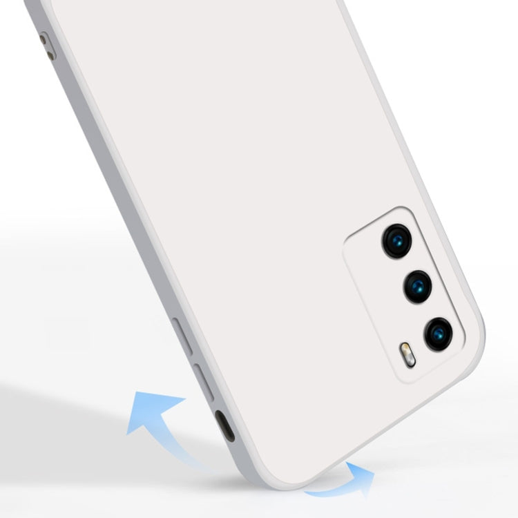 For Huawei P40 Solid Color Imitation Liquid Silicone Straight Edge Dropproof Full Coverage Protective Case