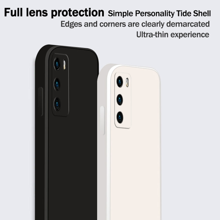 For Huawei P40 Solid Color Imitation Liquid Silicone Straight Edge Dropproof Full Coverage Protective Case