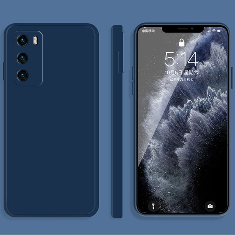 For Huawei P40 Solid Color Imitation Liquid Silicone Straight Edge Dropproof Full Coverage Protective Case