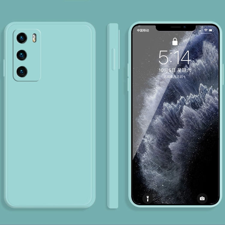 For Huawei P40 Solid Color Imitation Liquid Silicone Straight Edge Dropproof Full Coverage Protective Case