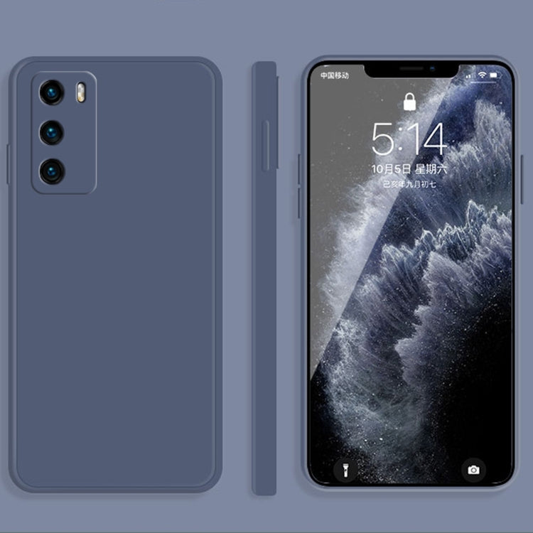 For Huawei P40 Solid Color Imitation Liquid Silicone Straight Edge Dropproof Full Coverage Protective Case