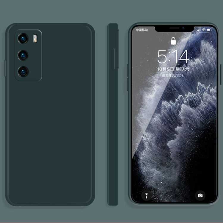 For Huawei P40 Solid Color Imitation Liquid Silicone Straight Edge Dropproof Full Coverage Protective Case