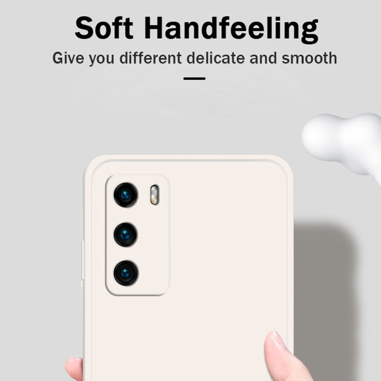 For Huawei P40 Solid Color Imitation Liquid Silicone Straight Edge Dropproof Full Coverage Protective Case