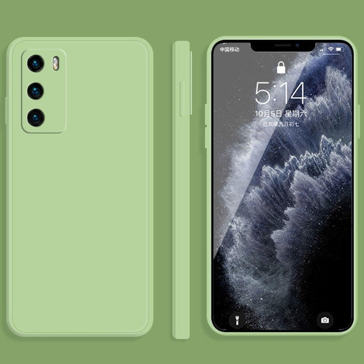 For Huawei P40 Solid Color Imitation Liquid Silicone Straight Edge Dropproof Full Coverage Protective Case
