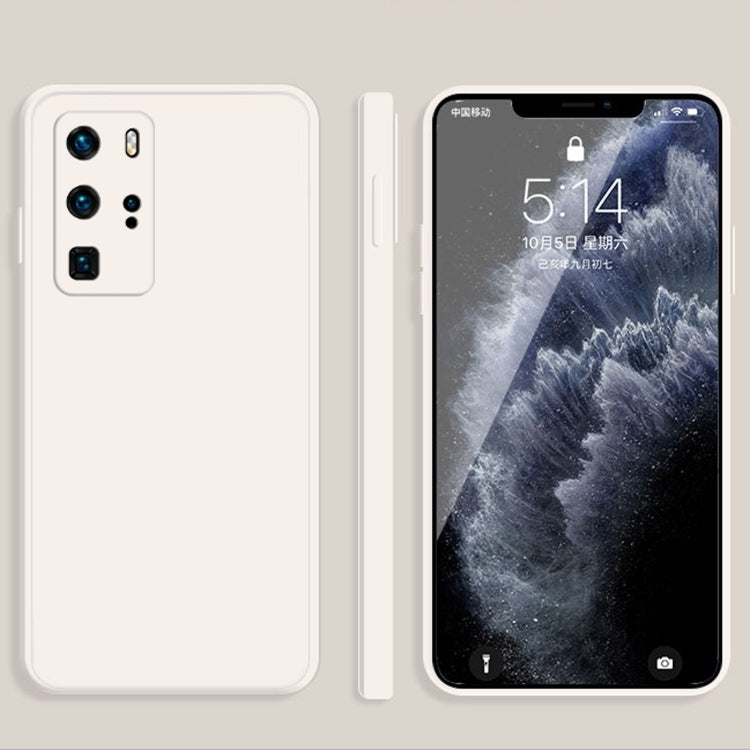 For Huawei P40 Pro Solid Color Imitation Liquid Silicone Straight Edge Dropproof Full Coverage Protective Case
