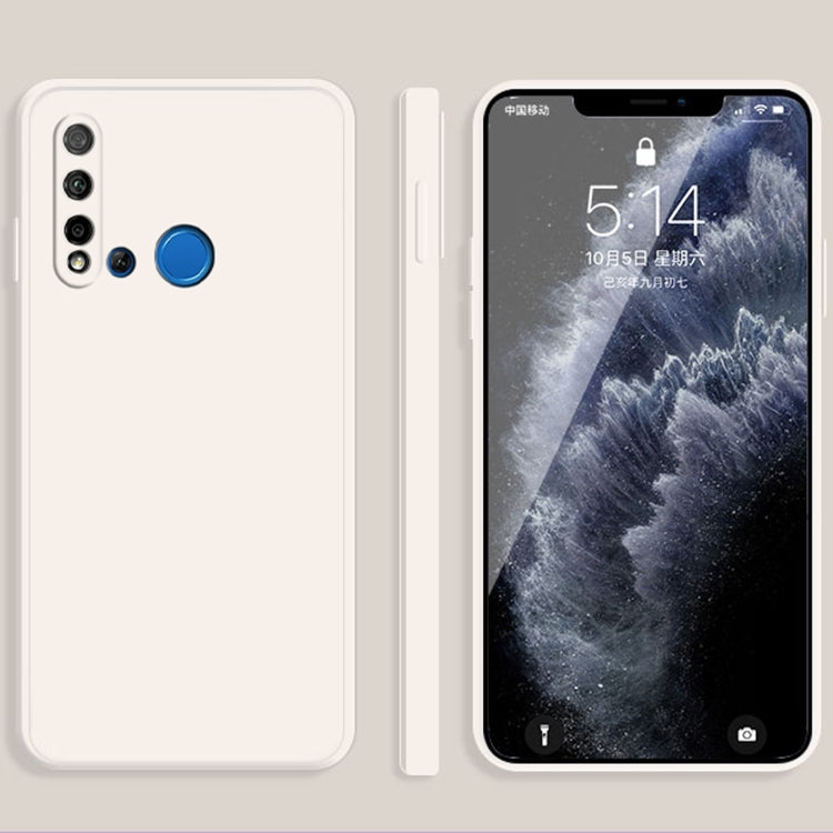 For Huawei nova 5i Solid Color Imitation Liquid Silicone Straight Edge Dropproof Full Coverage Protective Case