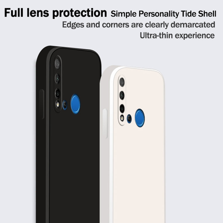 For Huawei nova 5i Solid Color Imitation Liquid Silicone Straight Edge Dropproof Full Coverage Protective Case