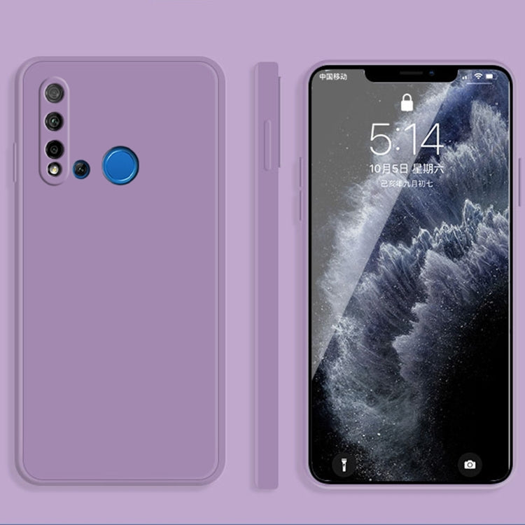 For Huawei nova 5i Solid Color Imitation Liquid Silicone Straight Edge Dropproof Full Coverage Protective Case