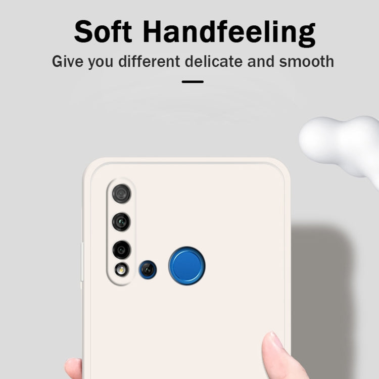 For Huawei nova 5i Solid Color Imitation Liquid Silicone Straight Edge Dropproof Full Coverage Protective Case