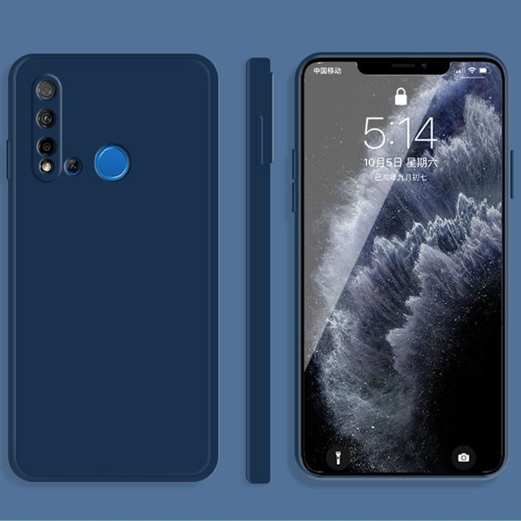 For Huawei nova 5i Solid Color Imitation Liquid Silicone Straight Edge Dropproof Full Coverage Protective Case