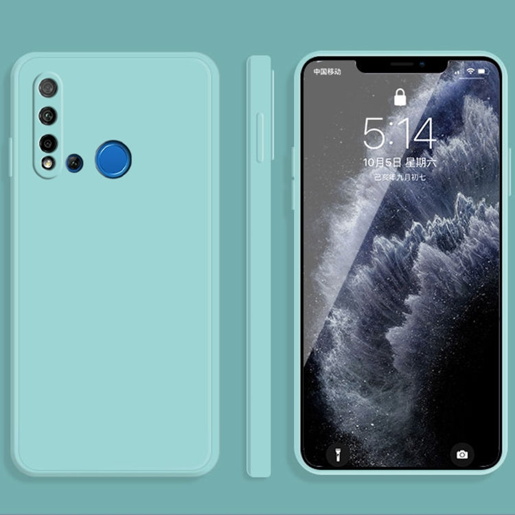 For Huawei nova 5i Solid Color Imitation Liquid Silicone Straight Edge Dropproof Full Coverage Protective Case