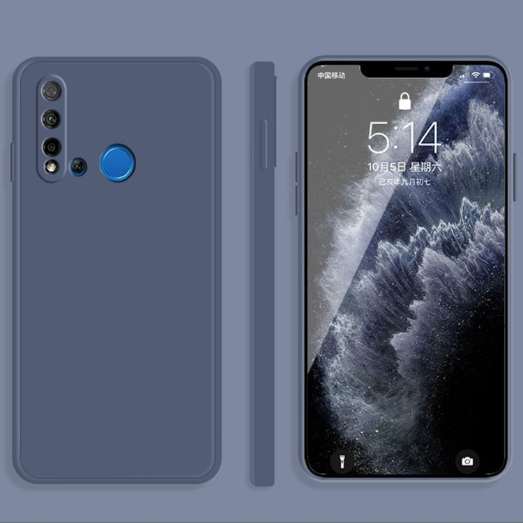 For Huawei nova 5i Solid Color Imitation Liquid Silicone Straight Edge Dropproof Full Coverage Protective Case