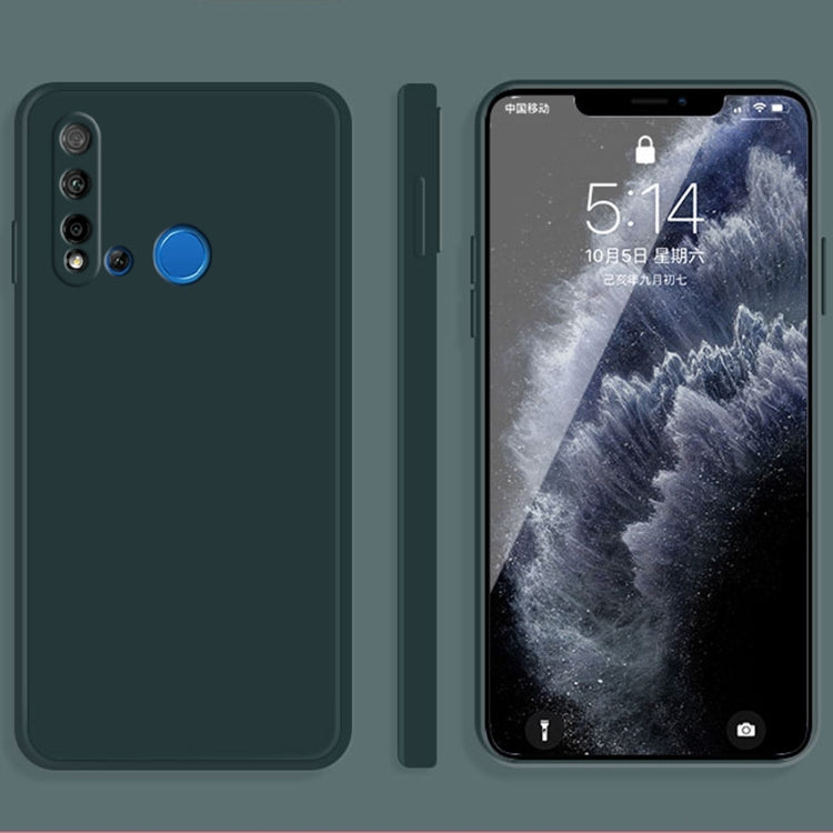 For Huawei nova 5i Solid Color Imitation Liquid Silicone Straight Edge Dropproof Full Coverage Protective Case