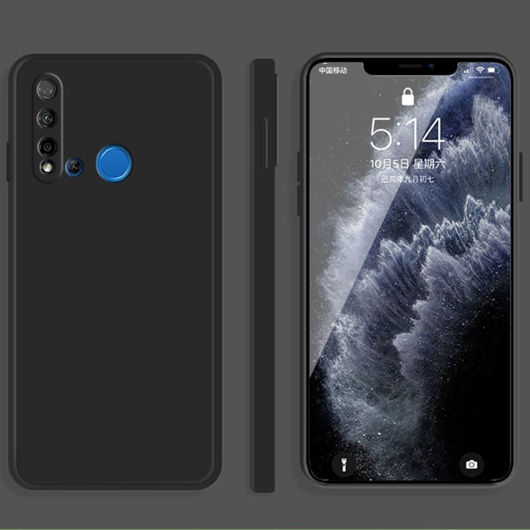 For Huawei nova 5i Solid Color Imitation Liquid Silicone Straight Edge Dropproof Full Coverage Protective Case