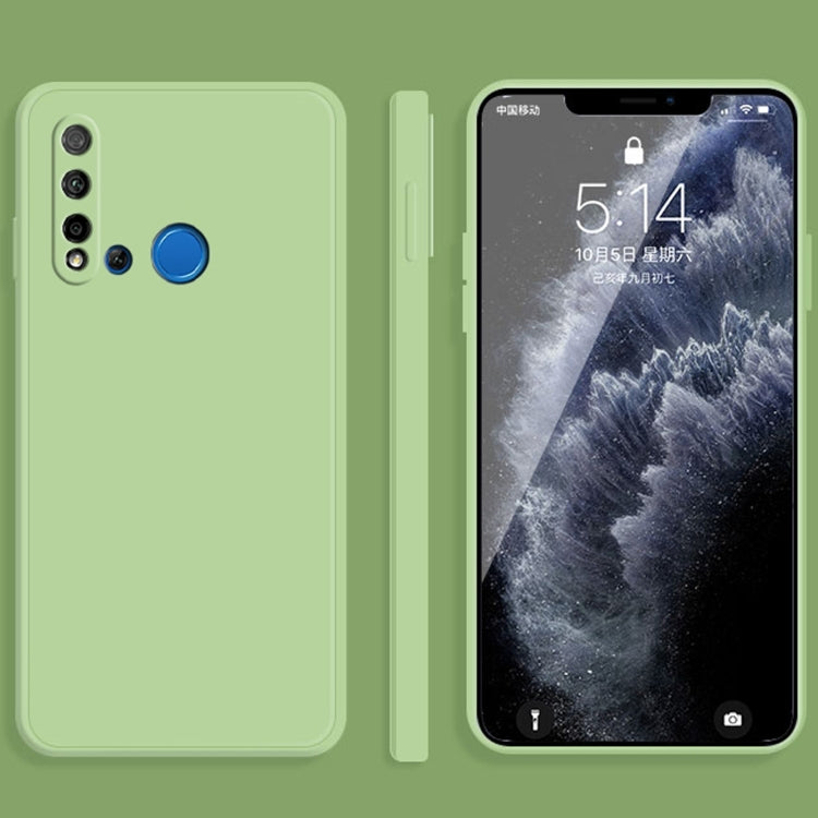 For Huawei nova 5i Solid Color Imitation Liquid Silicone Straight Edge Dropproof Full Coverage Protective Case