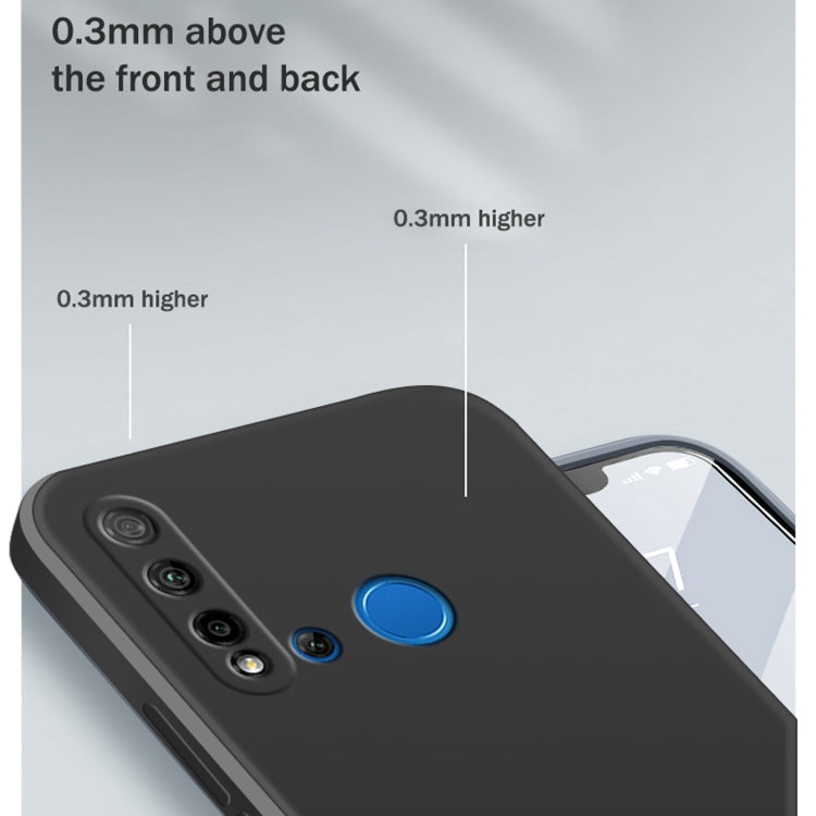 For Huawei nova 5i Solid Color Imitation Liquid Silicone Straight Edge Dropproof Full Coverage Protective Case