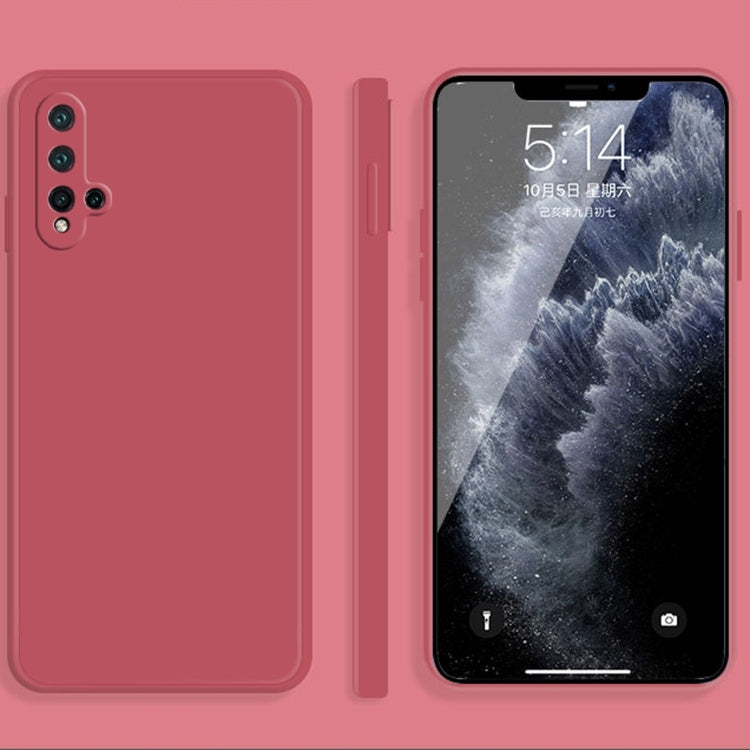 For Huawei nova 5 Pro Solid Color Imitation Liquid Silicone Straight Edge Dropproof Full Coverage Protective Case