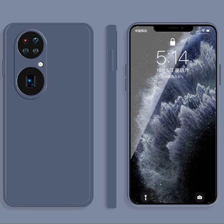 For Huawei P50 Pro Solid Color Imitation Liquid Silicone Straight Edge Dropproof Full Coverage Protective Case
